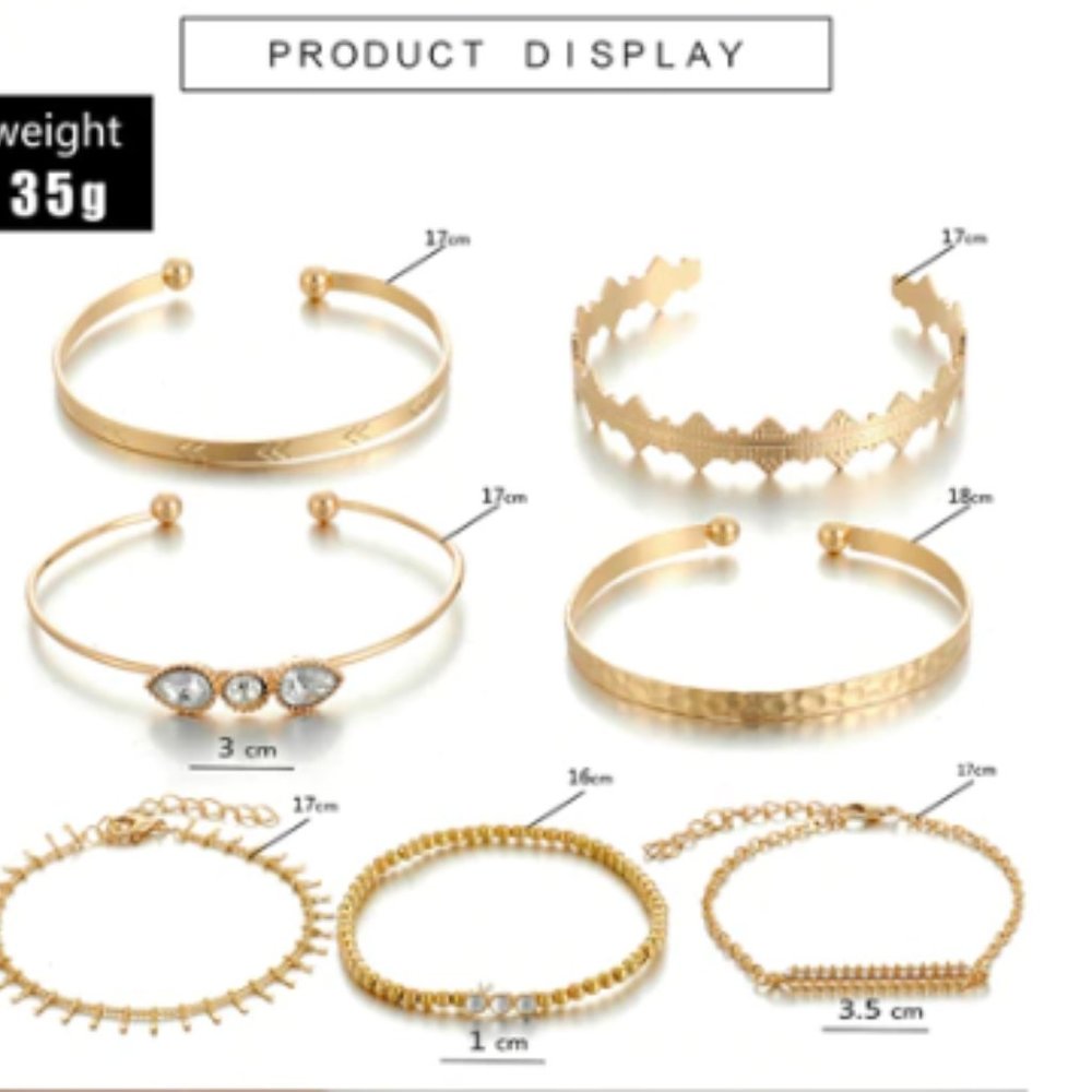 KB6 Bohemian Gold Tassel Bracelets - Picture 2 of 2